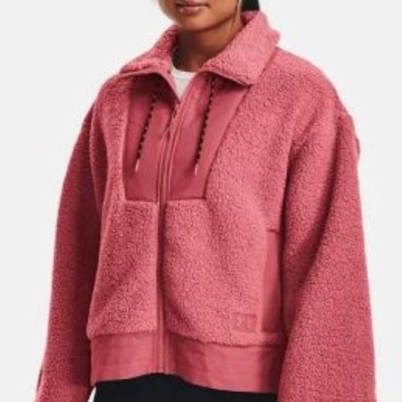 Under Armour Size XSmall Deco Rose Legacy Sherpa Full Zip Jacket-New With Tags - Picture 2 of 7